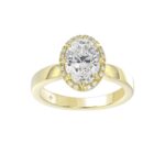 14K YELLOW GOLD 2 1/4CT ROUND/OVAL DIAMOND LADIES RING