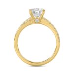14K YELLOW GOLD 2 1/4CT ROUND/OVAL DIAMOND LADIES RING (CENTER STONE OVAL DIAMOND 2CT) - Image 2