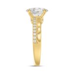 14K YELLOW GOLD 2 1/4CT ROUND/OVAL DIAMOND LADIES RING (CENTER STONE OVAL DIAMOND 2CT) - Image 4