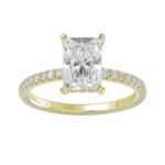 14K YELLOW GOLD 2 1/4CT ROUND/RADIANT DIAMOND LADIES RING (CENTER STONE RADIANT DIAMOND 2CT)