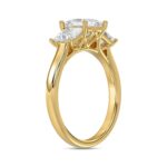 14K YELLOW GOLD 2 1/6CT PRINCESS DIAMOND LADIES RING (CENTER STONE PRINCESS DIAMOND 1CT) - Image 3