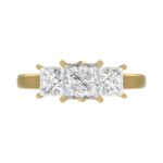 14K YELLOW GOLD 2 1/6CT PRINCESS DIAMOND LADIES RING (CENTER STONE PRINCESS DIAMOND 1CT) - Image 5