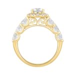 14K YELLOW GOLD 2 3/4CT ROUND DIAMOND LADIES RING (CENTER STONE ROUND DIAMOND 1CT ) - Image 2
