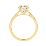 14K YELLOW GOLD 2 3/4CT ROUND/OVAL DIAMOND LADIES BRIDAL RING (CENTER STONE OVAL DIAMOND 2 1/2CT) - Image 2