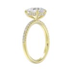 14K YELLOW GOLD 2 3/4CT ROUND/PEAR DIAMOND LADIES RING (CENTER STONE PEAR DIAMOND 2CT) - Image 3