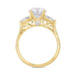 14K YELLOW GOLD 2 3/4CT ROUND/PEAR DIAMOND LADIES RING (CENTER STONE ROUND DIAMOND 2CT ) - Image 2