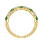 14K YELLOW GOLD 2 3/8CT ROUND/GREEN EMERALD ROUND DIAMOND LADIES BAND - Image 2