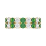 14K YELLOW GOLD 2 3/8CT ROUND/GREEN EMERALD ROUND DIAMOND LADIES BAND - Image 5