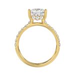 14K YELLOW GOLD 2 7/8CT ROUND/PRINCESS DIAMOND LADIES BRIDAL SET (CENTER STONE PRINCESS DIAMOND 2CT) - Image 5