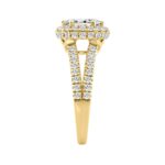 14K Yellow Gold 2.00 Ct Round & Oval Diamond Halo Engagement Ring  1.00 Ct Center Oval Bridal Ring For Women (Color F-G -Clarity Vs1/Vs2) - Image 3