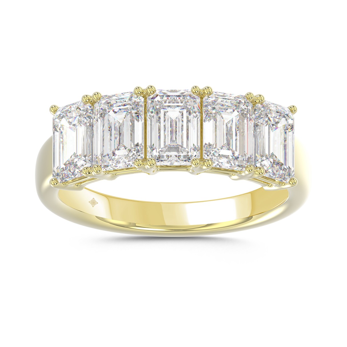 14K YELLOW GOLD 2.00CT EMERALD DIAMOND LADIES BAND - Image 1