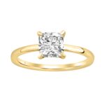 14K YELLOW GOLD 2.00CT ROUND/CUSHION DIAMOND LADIES RING (CENTER STONE CUSHION DIAMOND 2CT)