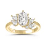 14K YELLOW GOLD 2.00CT ROUND/PEAR/MARQUISE/LONG HEXAGON STEP CUT LADIES RING