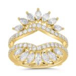 14K YELLOW GOLD 2CT ROUND/MARQUISE DIAMOND LADIES WRAP RING