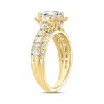 14K YELLOW GOLD 2CT ROUND/PRINCESS DIAMOND LADIES RING (CENTER STONE PRINCESS DIAMOND 1CT ) - Image 3