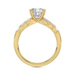 14K YELLOW GOLD 3 1/2CT EMERALD/CUSHION DIAMOND LADIES RING (CENTER STONE CUSHION DIAMOND 3CT) - Image 2