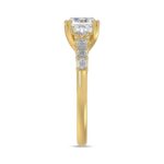 14K YELLOW GOLD 3 1/2CT EMERALD/CUSHION DIAMOND LADIES RING (CENTER STONE CUSHION DIAMOND 3CT) - Image 4