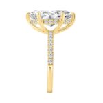 14K YELLOW GOLD 3 1/2CT MARQUISE/ROUND DIAMOND LADIES RING (CENTER STONE MARQUISE DIAMOND 3CT) - Image 3