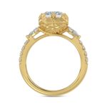 14K YELLOW GOLD 3 1/2CT ROUND/PEAR/EMERALD DIAMOND LADIES RING (CENTER STONE EMERALD DIAMOND 3CT) - Image 2