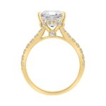 14K YELLOW GOLD 3 1/2CT ROUND/PRINCESS DIAMOND LADIES RING (CENTER STONE PRINCESS DIAMOND 3.00CT) - Image 3