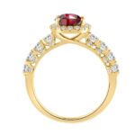 14K YELLOW GOLD 3 1/2CT ROUND/RUBY OVAL DIAMOND LADIES RING (CENTER STONE RUBY OVAL DIAMOND 2 1/2CT) - Image 2