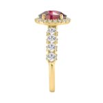 14K YELLOW GOLD 3 1/2CT ROUND/RUBY OVAL DIAMOND LADIES RING (CENTER STONE RUBY OVAL DIAMOND 2 1/2CT) - Image 3