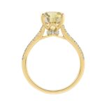 14K YELLOW GOLD 3 1/3CT ROUND/PEAR DIAMOND LADIES RING (CENTER STONE YELLOW PEAR DIAMOND 3CT) - Image 2