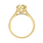 14K YELLOW GOLD 3 1/3CT ROUND/PEAR DIAMOND LADIES RING (CENTER STONE YELLOW PEAR DIAMOND 3CT) - Image 2