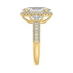 14K Yellow Gold 3 1/4Ct Oval Diamond Bridal Halo Ring  Oval, Half Moon & Round Cut Engagement Ring For Women 2.00Ct Oval Center Stone (Color F-G -Clar - Image 3