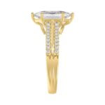 14K YELLOW GOLD 3 1/4CT ROUND/HEXAGON DIAMOND LADIES RING - Image 4