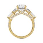 14K YELLOW GOLD 3 3/4CT ROUND/TRAPEZOID/BAGUETTE DIAMOND LADIES RING (CENTER STONE ROUND DIAMOND 2CT) - Image 2