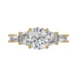 14K YELLOW GOLD 3 3/4CT ROUND/TRAPEZOID/BAGUETTE DIAMOND LADIES RING (CENTER STONE ROUND DIAMOND 2CT) - Image 5