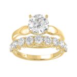 14K YELLOW GOLD 3 5/8CT ROUND DIAMOND BRIDAL SET (CENTER STONE ROUND DIAMOND 2CT)