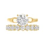 14K YELLOW GOLD 3 5/8CT ROUND DIAMOND BRIDAL SET (CENTER STONE ROUND DIAMOND 2CT) - Image 5