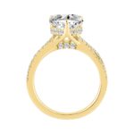 14K Yellow Gold 3.00 CT Round & Heart Diamond Ladies  Ring  Elegant Jewelry 2 1/2CT Heart Center stone (Color F-G -Clarity VS1/VS2) - Image 2