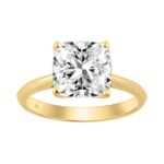 14K YELLOW GOLD 3.00CT CUSHION DIAMOND LADIES RING