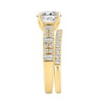 14K YELLOW GOLD 3.00CT ROUND/EMERALD DIAMOND LADIES BRIDAL SET (CENTER STONE ROUND DIAMOND 2.00CT) - Image 3