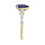 14K YELLOW GOLD 3.00CT ROUND/MARQUISE/BLUE SAPPHIRE PEAR DIAMOND LADIES RING (CENTER STONE BLUE SAPPHIRE PEAR DIAMOND 2 1/4CT) - Image 3
