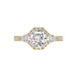 14K YELLOW GOLD 3.00CT ROUND/PEAR/OCTAGON STEP CUT DIAMOND LADIES RING - Image 5