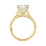 14K YELLOW GOLD 4 1/2CT ROUND/CUSHION DIAMOND LADIES BRIDAL SET (CENTER STONE CUSHION DIAMOND 4CT) - Image 2