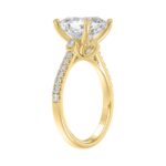 14K YELLOW GOLD 4 1/2CT ROUND/CUSHION DIAMOND LADIES BRIDAL SET (CENTER STONE CUSHION DIAMOND 4CT) - Image 3