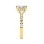 14K YELLOW GOLD 4 3/4CT ROUND/CUSHION DIAMOND LADIES RING (CENTER STONE CUSHION DIAMOND 4CT) - Image 3
