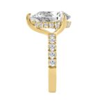 14K YELLOW GOLD 4 3/4CT ROUND/PEAR DIAMOND LADIES RING (CENTER STONE PEAR DIAMOND 4CT) - Image 3