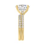 14K YELLOW GOLD 5 1/2CT ROUND DIAMOND LADIES BRIDAL SET (CENTER STONE ROUND DIAMOND 5CT) - Image 4