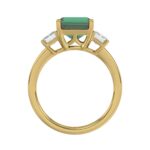 14K YELLOW GOLD 5 1/3CT EMERALD /GREEN EMERALD CUT DIAMOND LADIES RING (CENTER STONE GREEN EMERALD DIAMOND 4 1/3CT) - Image 2