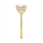 14K YELLOW GOLD 5 1/4CT ROUND/CUSHION DIAMOND LADIES RING (CENTER STONE CUSHION DIAMOND 5.00CT) - Image 2