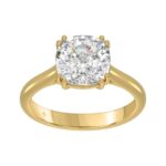 14K YELLOW GOLD 5.00CT CUSHION DIAMOND LADIES RING (CENTER STONE CUSHION DIAMOND 5CT)