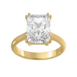 14K YELLOW GOLD 5.00CT EMERALD DIAMOND LADIES RING (CENTER STONE EMERALD DIAMOND 5CT)