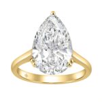 14K YELLOW GOLD 5.00CT PEAR DIAMOND LADIES RING (CENTER STONE PEAR DIAMOND 5CT)