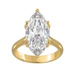 14K YELLOW GOLD 5.00CT ROUND/MARQUISE DIAMOND LADIES RING (CENTER STONE MARQUISE DIAMOND 5CT)